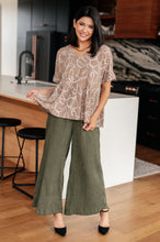 Load image into Gallery viewer, Mittoshop Mocha Petals V-Neck Top