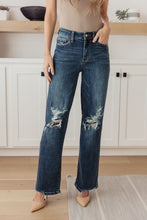 Load image into Gallery viewer, Judy Blue Rose High Rise 90's Straight Jeans in Dark Wash