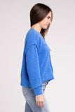 ZENANA Brushed Melange Hacci Hi-Low Hem Sweater