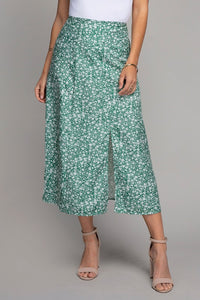 Nuvi Apparel Floral midi skirt with slit