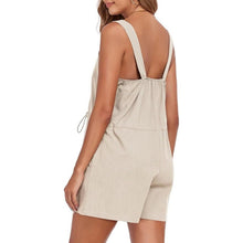 Load image into Gallery viewer, Beige Overalls Adjustable Strap Drawstring Waist Overalls, XXL, 20D-170R001