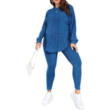 Load image into Gallery viewer, Pajama Set Lounge Set Long Sleeve Tops Wide Leg Pants, Size 6X, 22AA-194Set001