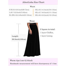 Load image into Gallery viewer, Maxi Floor Lengh Chiffon Skirt Elastic High Waist, S-M, 11J-192B003