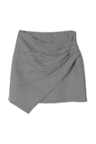 Lilou Hound tooth shirred wrap skirt