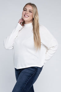 Ambiance Apparel Plus Drop Shoulder Long Sleeve Top
