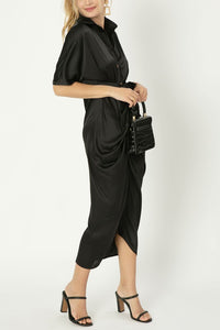 Nuvi Apparel Satin wrap dress