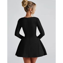 Load image into Gallery viewer, Long Sleeve Sweetheart Neck A-line Ruffle Hem Mini Dress, XL, 6B-142D010