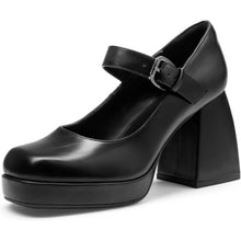 Load image into Gallery viewer, High Chunky Platform Closed Toe Block Heels Shoes, Size 8, 18BB-185S001