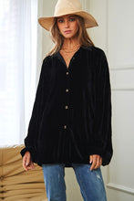 Load image into Gallery viewer, Davi &amp; Dani Long Sleeve Button Front Loose Fit Shirt Top