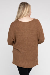 eesome Plus Size Crew Neck Knit Sweater