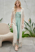 Load image into Gallery viewer, SOLID LONG CARDIGAN WITH FRINGE