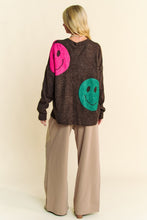 Load image into Gallery viewer, Davi &amp; Dani Contrast Smile Round Neck Oversize Sweater