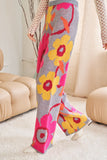 Davi & Dani Flower Printed Casual Cozy Full Long Wide Pants