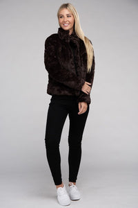 Ambiance Apparel Fluffy Zip-Up Sweater Jacket