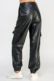 Sweet Generis RELAXED VEGAN LEATHER CARGO PANTS