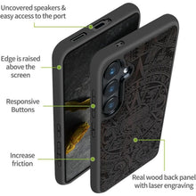 Load image into Gallery viewer, Galaxy S24 Case Natural Wood Black Soft TPU Protective Cover, 20L-176PH003