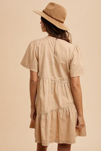 Load image into Gallery viewer, Annie Wear Mineral Washed Round Neck Short Sleeve Denim Dress