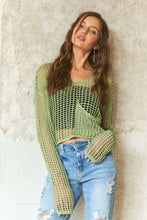 Load image into Gallery viewer, ADORA Crochet Long Sleeve Knit Cover Up with Big Pocket