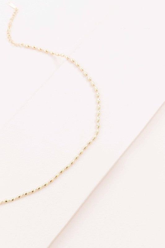 Lovoda Gold Beaded Chain Necklace