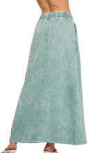 Load image into Gallery viewer,  Terry Acid Washed Front Slit Long Skirts Back