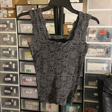 Load image into Gallery viewer, Square Neck Crop Tank Top Wide Strap Floral Fringe Top, med, 1H-153T003