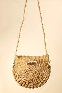 Braided Semi Circle Tote Bag with shoulder strap