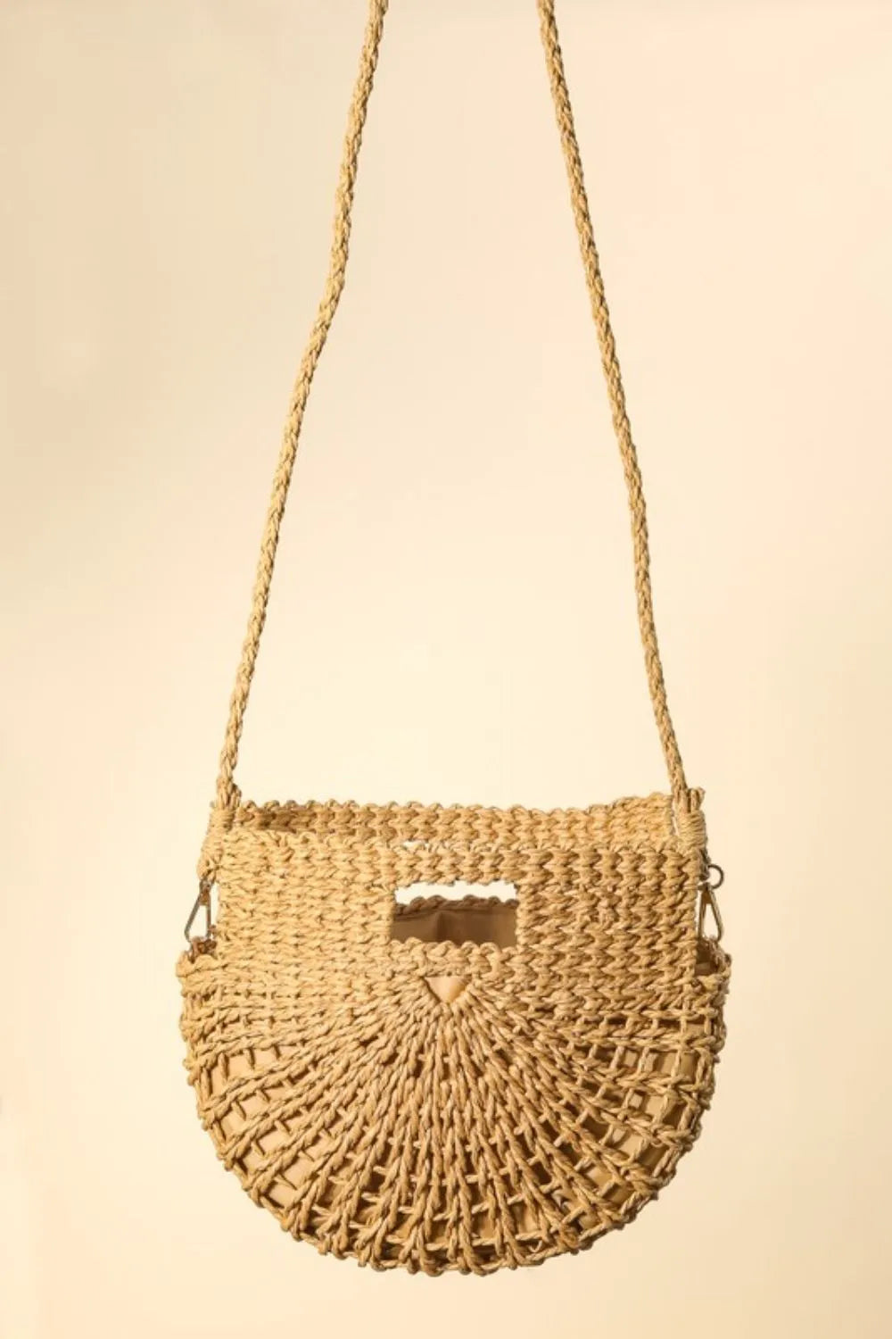 Braided Semi Circle Tote Bag with shoulder strap