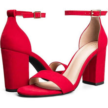 Load image into Gallery viewer, Chunky Block Heels Open Toe Ankle Strap, SIZE 9, 21B-176S001