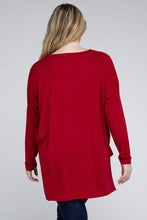 Load image into Gallery viewer, ZENANA Plus Dolman Sleeve V-Neck Side Slit Hi-Low Hem Top