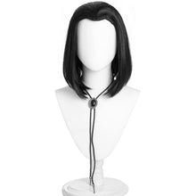Load image into Gallery viewer, Men Short Black Pigtail Synthetic Hair Wigs with Bolo Tie, 24G-164WIG001