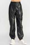 Sweet Generis RELAXED VEGAN LEATHER CARGO PANTS