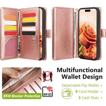 Load image into Gallery viewer, IPhone 17 Wallet Case Detachable With RFID Blocking Card Holder, 20F184PH006