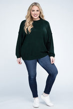 Load image into Gallery viewer, ZENANA Plus Oversized Round Neck Raw Seam Melange Sweater