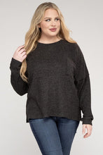 Load image into Gallery viewer, ZENANA Plus Ribbed Brushed Melange Hacci Sweater