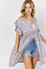 Load image into Gallery viewer, Davi &amp; Dani PRINTED SHORT SLEEVE RUFFLE KIMONO