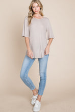 Load image into Gallery viewer, BOMBOM Round Neck Waffle Knit T-Shirt