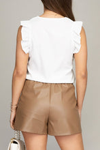 Load image into Gallery viewer, Nuvi Apparel V neck ruffle sleeve Tee shirt