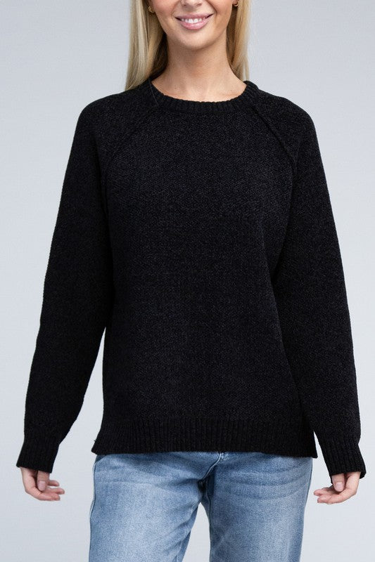 ZENANA Raglan Chenille Sweater