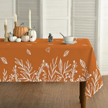 Load image into Gallery viewer, ablecloth 60x84 Inch Rectangular, Autumn Harvest Orange Table Cover, 10H-166H003