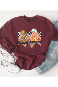 COSMIC SPACE DESERT COWGIRL FLEECE SWEATSHIRT