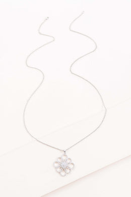 Lovoda Floral Outline Pendant Necklace