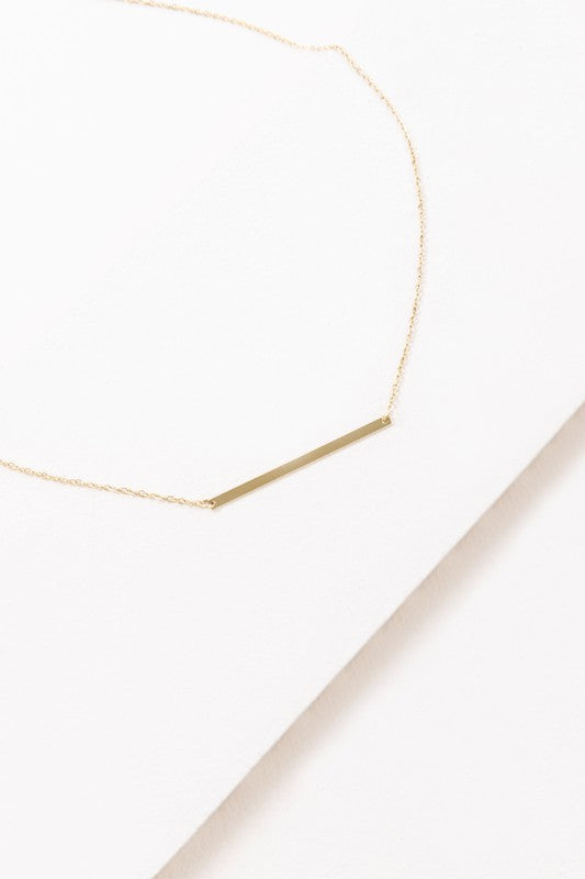 Lovoda Modern Minimalist Bar Necklace 14K