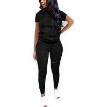 Load image into Gallery viewer, Two Piece Outfits Short Sleeve Tracksuit, XL, 3E-128SET002