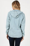 Blue Age PLUS SIZE DENIM HOODIE HALF ZIPPER CLOSER