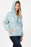 Blue Age PLUS SIZE DENIM HOODIE HALF ZIPPER CLOSER