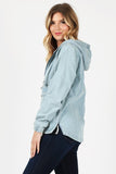 Blue Age PLUS SIZE DENIM HOODIE HALF ZIPPER CLOSER