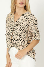 Load image into Gallery viewer, Nuvi Apparel Leopard V neck blouse