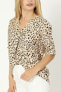 Nuvi Apparel Leopard V neck blouse