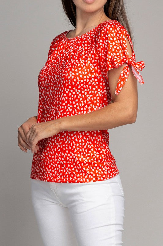 Nuvi Apparel Tie trim blouse