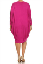 Load image into Gallery viewer, Moa Collection Solid 3/4 sleeve short midi dress